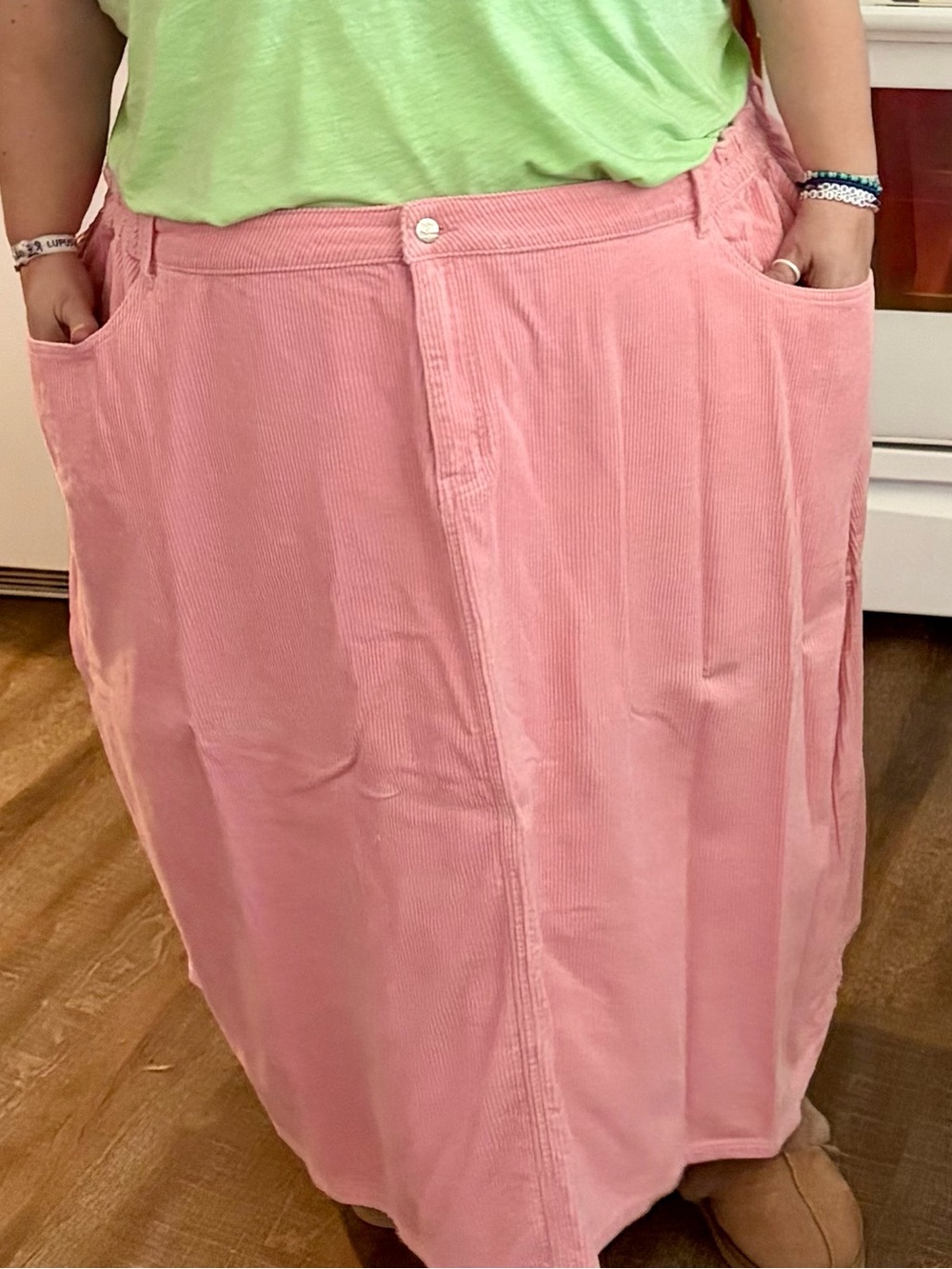 Shiny by Nature 6x plus size corduroy skirt baby pink 100% cotton fits like 7x